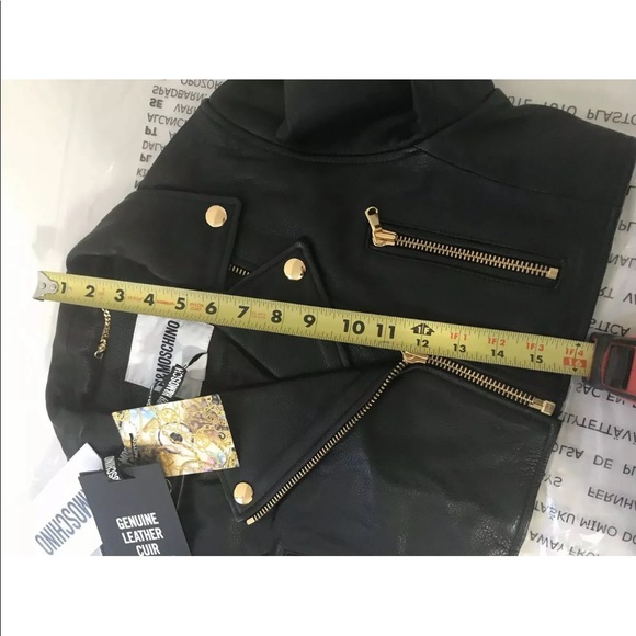 Moschino H&M Black short leather jacket Medium - Picture 4 of 7